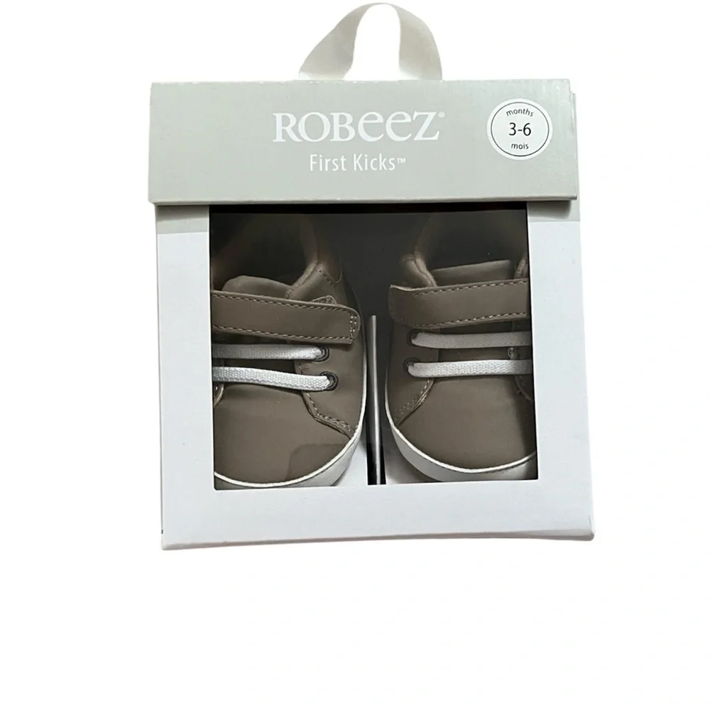 Robeez Tan‎ Baby Casual Activewear Sneaker Walker First Kick Shoes 3-6 Months